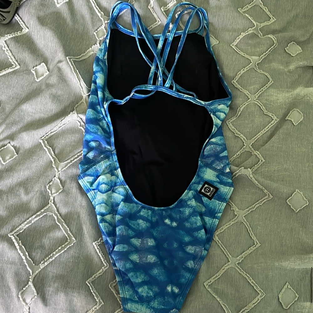 Jolyn Mermaid Print Size 26. One-Piece Swimsuit - Picture 2 of 3